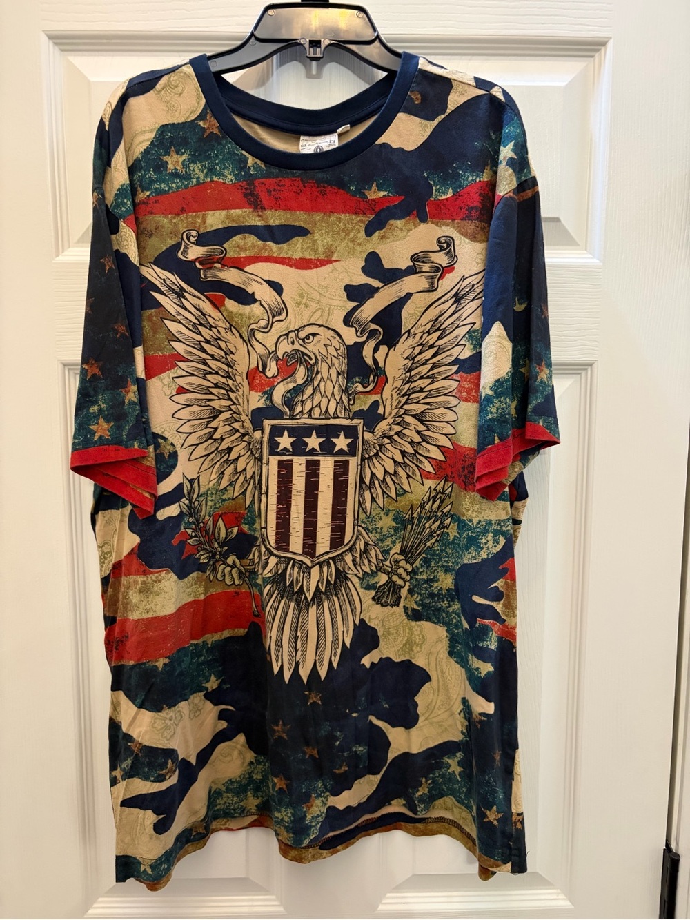 Patriotic Eagle Graphic Short Sleeve Tee - Multi-Color